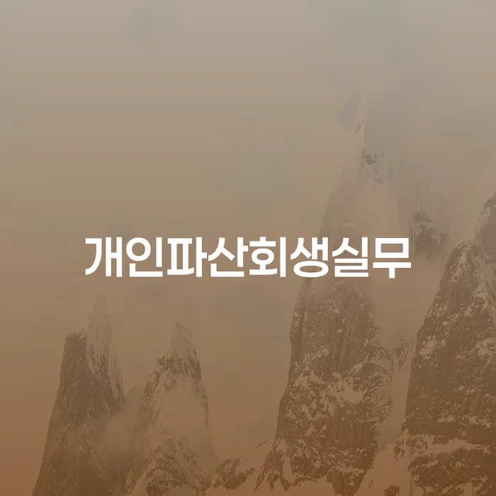 개인회생 개인회생 처리방법 상세히알기