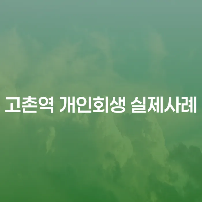 고촌역 개인회생 실제사례