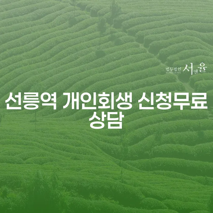 선릉역 개인회생 신청무료상담