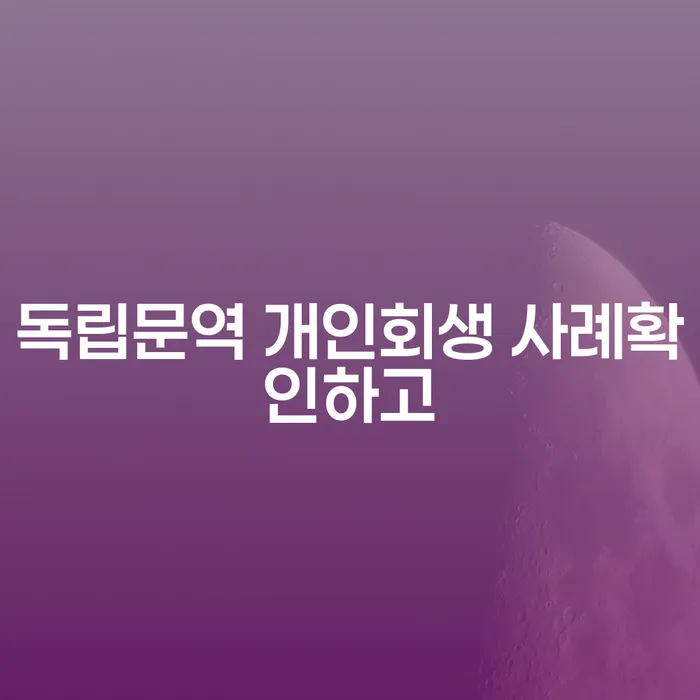 독립문역 개인회생 사례확인하고