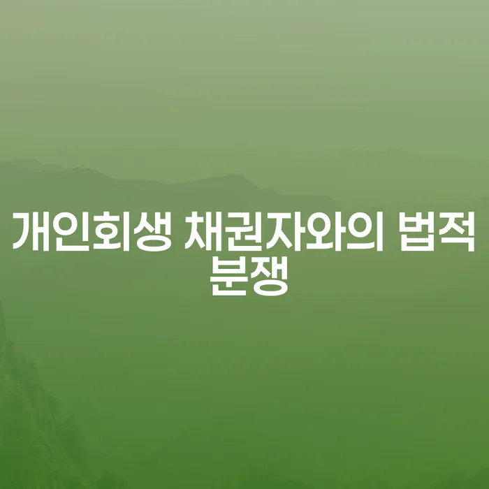 개인회생 채권자와의 법적 분쟁, 어떻게 해결할 수 있을까?