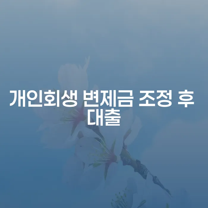 개인회생 변제금 조정 후 대출, 어떻게 가능할까요?